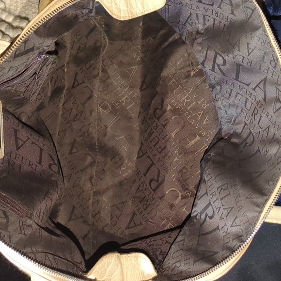 Furla Cream Satchel with Navy Scarf Accent NOW ONLY $130 - Picture 10 of 10